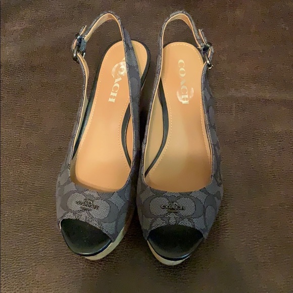Coach Shoes - COPY - Coach wedge peep toe sandals